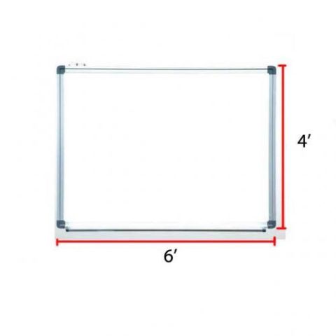 Non Magnetic White Board 4X6 Sft, With Aluminium Frame, 1 Unit