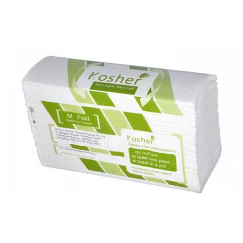  Kosher M Fold Washroom towels 150 Pulls (21*23 cms), Pack of 20 