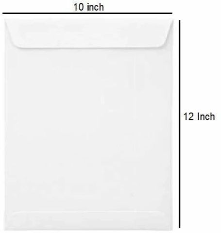 White Envelope 12"X10" A4, 70 GSM - Pack Of 100, 1 Set