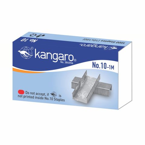 Kangaroo No.10 Stapler Pins, 1000 Chisel Pins / Pack, 20 Pack / Box