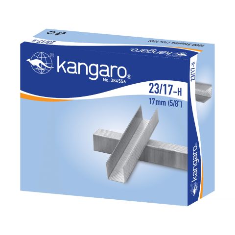 Kangaroo 23/17 Stapler Pins, 1000 Chisel Pins / Pack, 10 Pack / Box