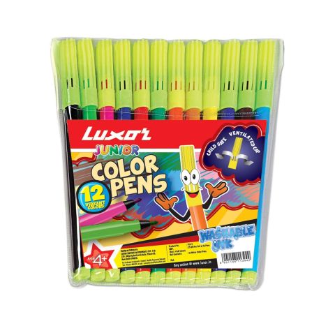 Luxor 920 Sketch Pen Pack of 12 Assorted Colour, 1 Set