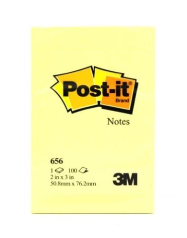 3M Post it 2"x3" 100 Sticky Notes Yellow, Pack of 6