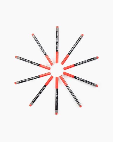 Camlin Fine Tip CD/DVD Permanent Marker Pen, Red - 7289369, Pack of 10