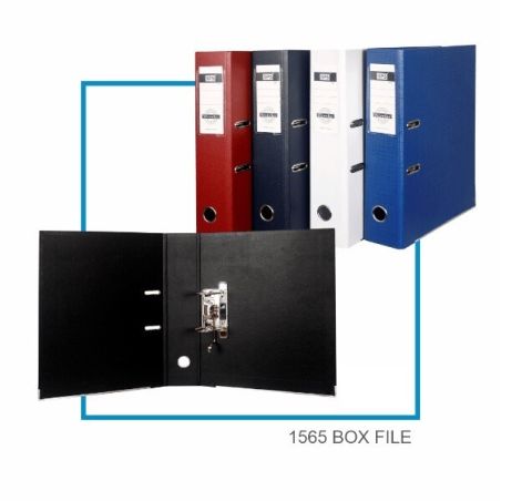 Goodmake PVC Laminated Box File 1565 Blue, Pack Of 4