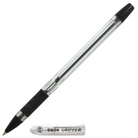 Cello Gripper Ball Pen Black, 0.5MM Tip, Pack Of 5, 1 Set