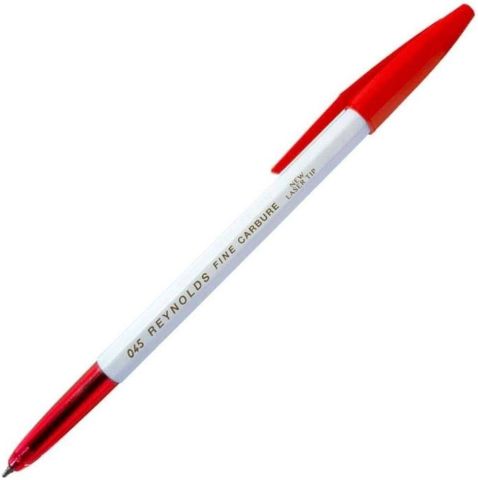 Reynolds 045 Fine Carbure Ball Pen Red, 0.7MM Tip, Pack Of 10, 1 Set