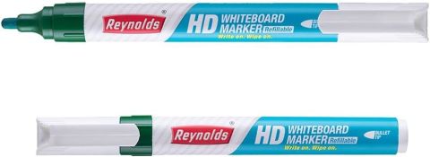 Reynolds HD White Board Marker Green, Pack Of 10