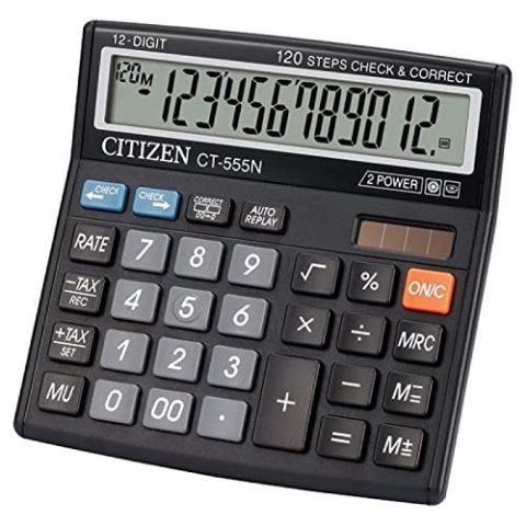 Citizen CT-555N 12 Digit Desk Calculator, 1 Unit