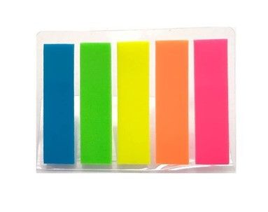 Good Make Flags, 1.2 x 4.5 cm , 5 color flags,125 sheets , Pack of 6