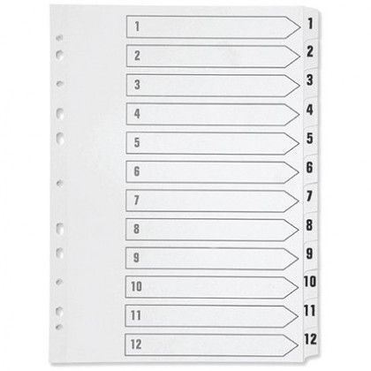 Goodmake PP File Separator 1 to 12, Pack Of 2