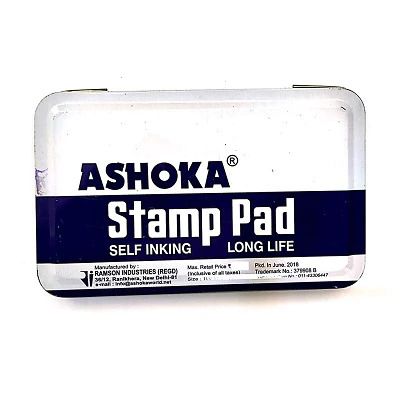 Ashoka Stamp Pad Big 160 MM X 97MM Black , Set Of 2