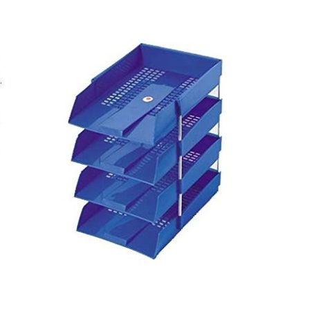 Omax / Goodmake Plastic Document Tray 4 Tier Set, 1 Set